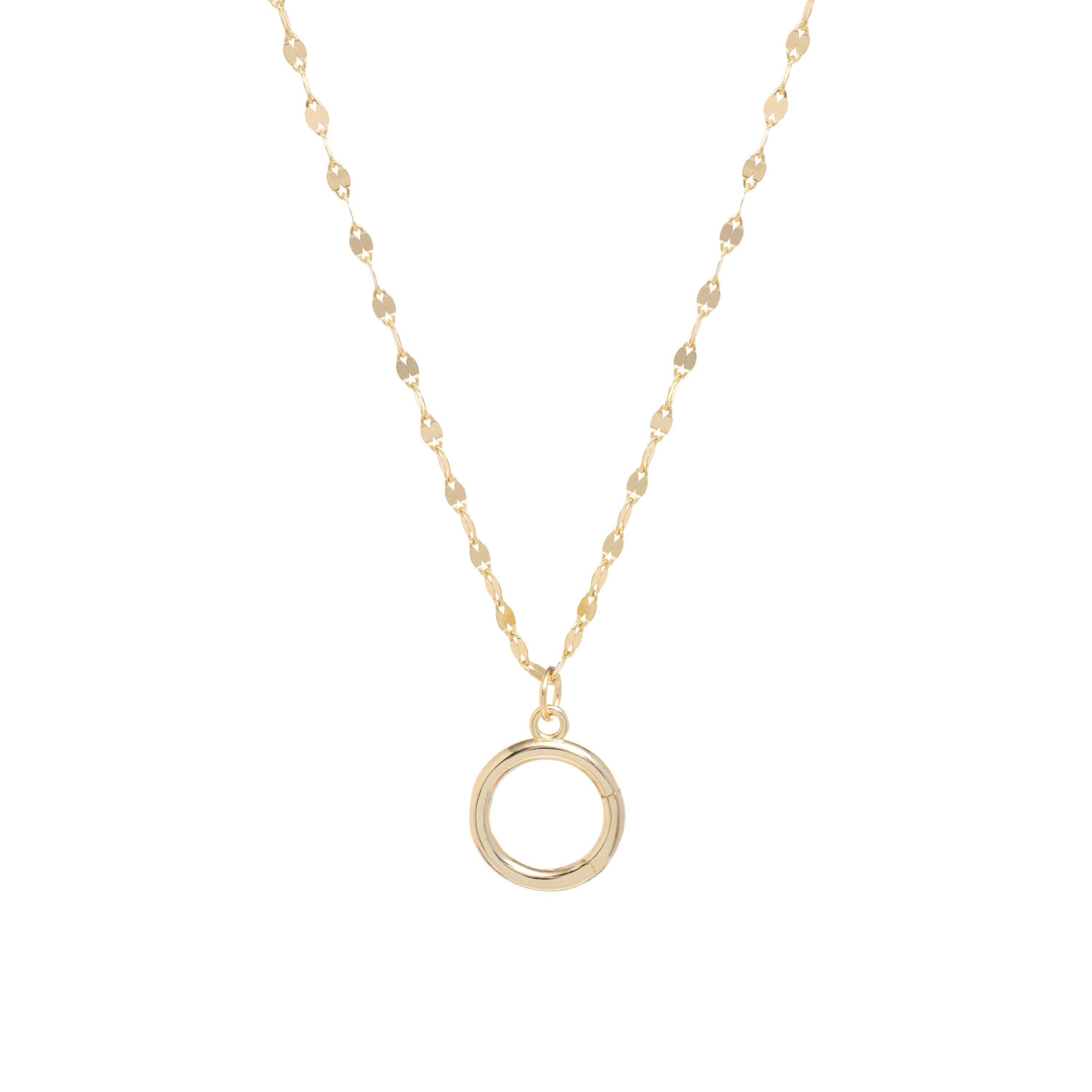 Mirror Chain Charm Holder Necklace