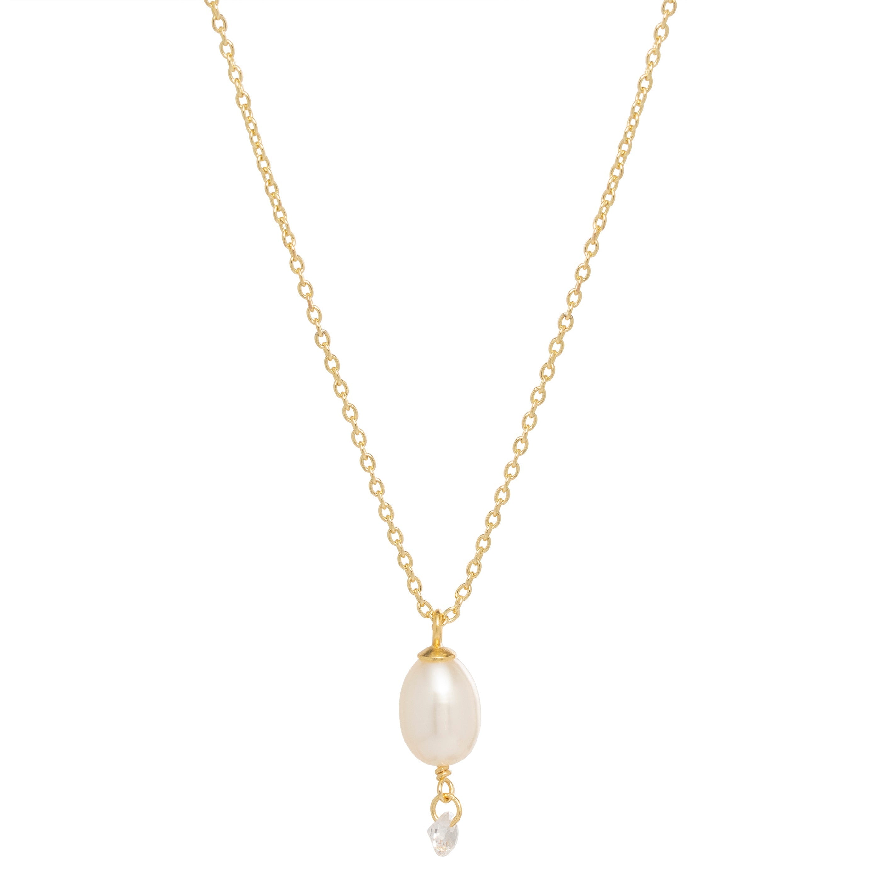 Lustre Pearl Drop Necklace