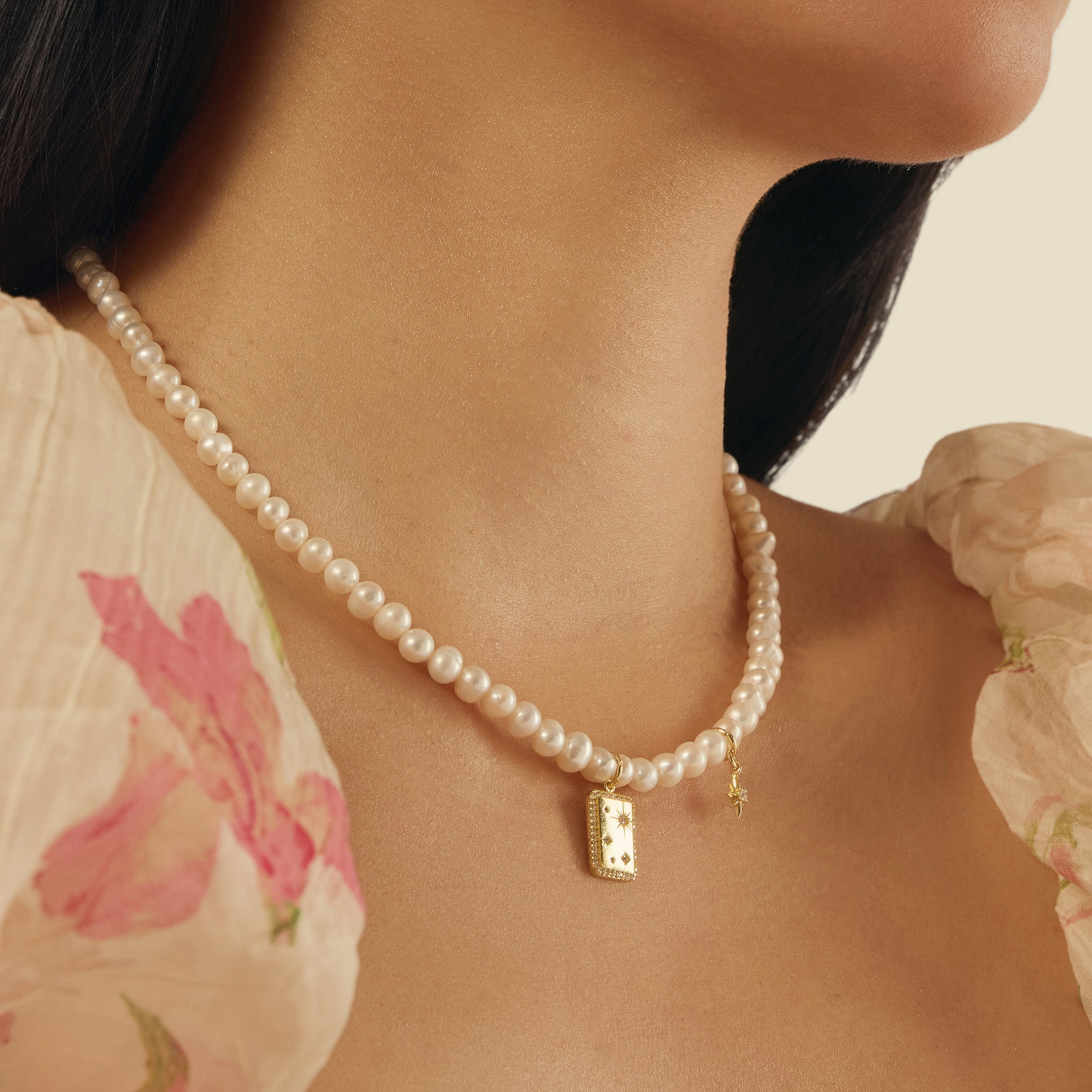 Celestial Charm Pearl Necklace
