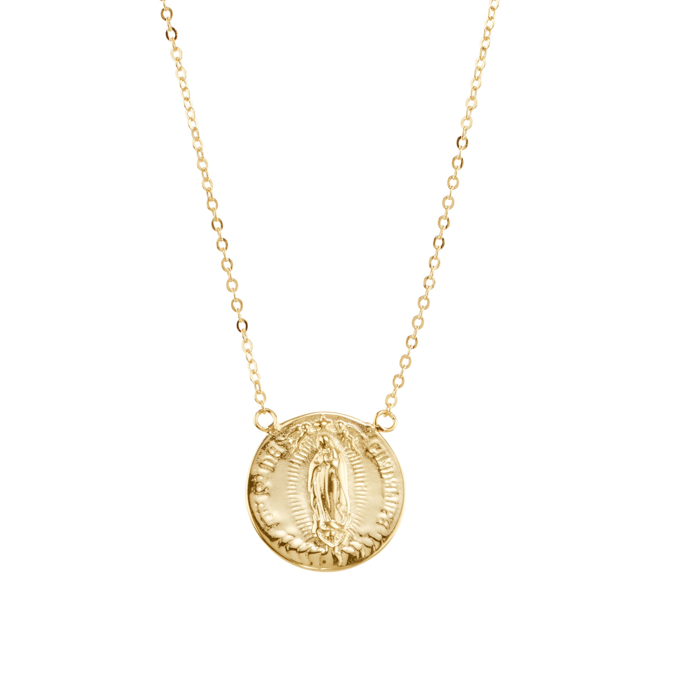 Embossed Faith Medallion Necklace