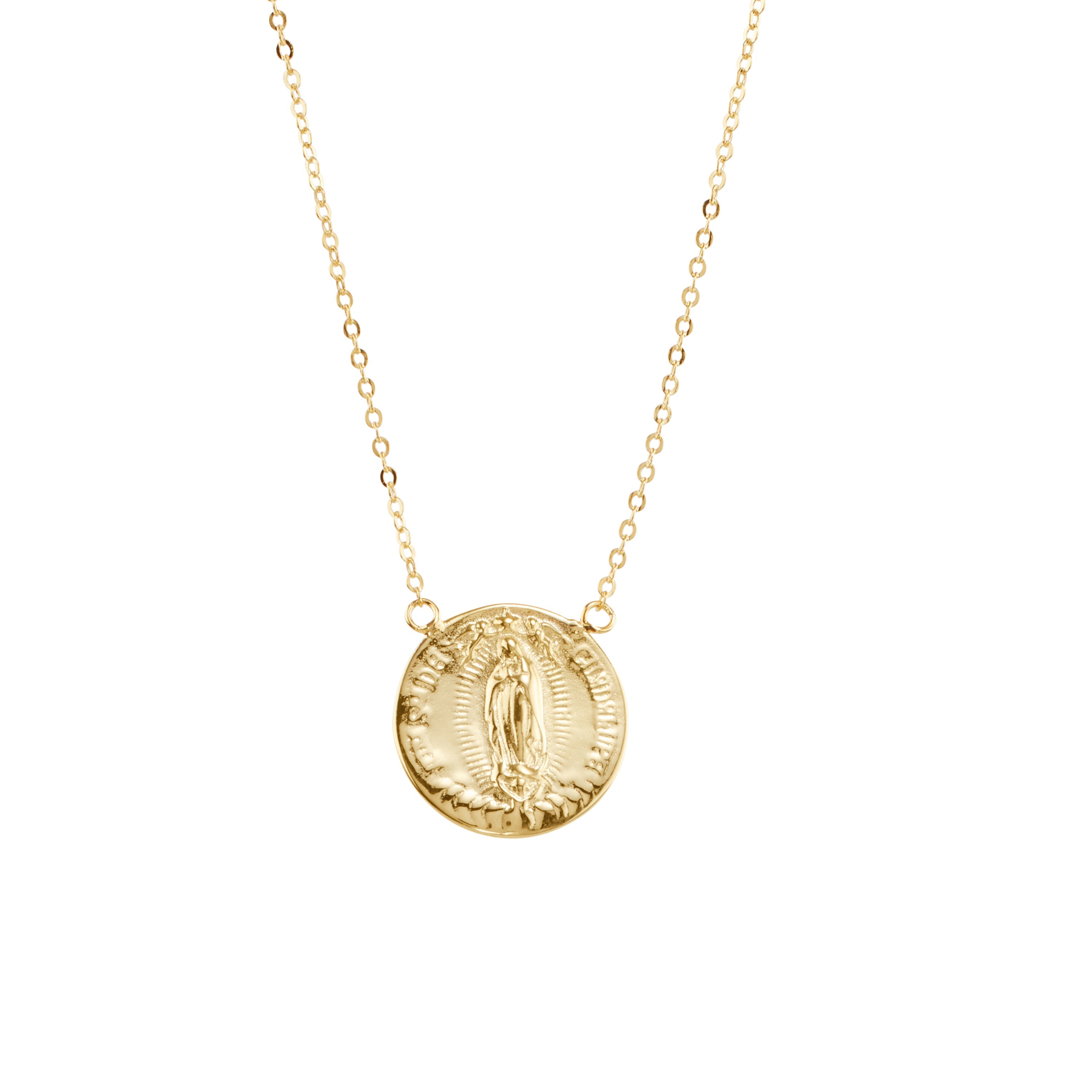 Embossed Faith Medallion Necklace