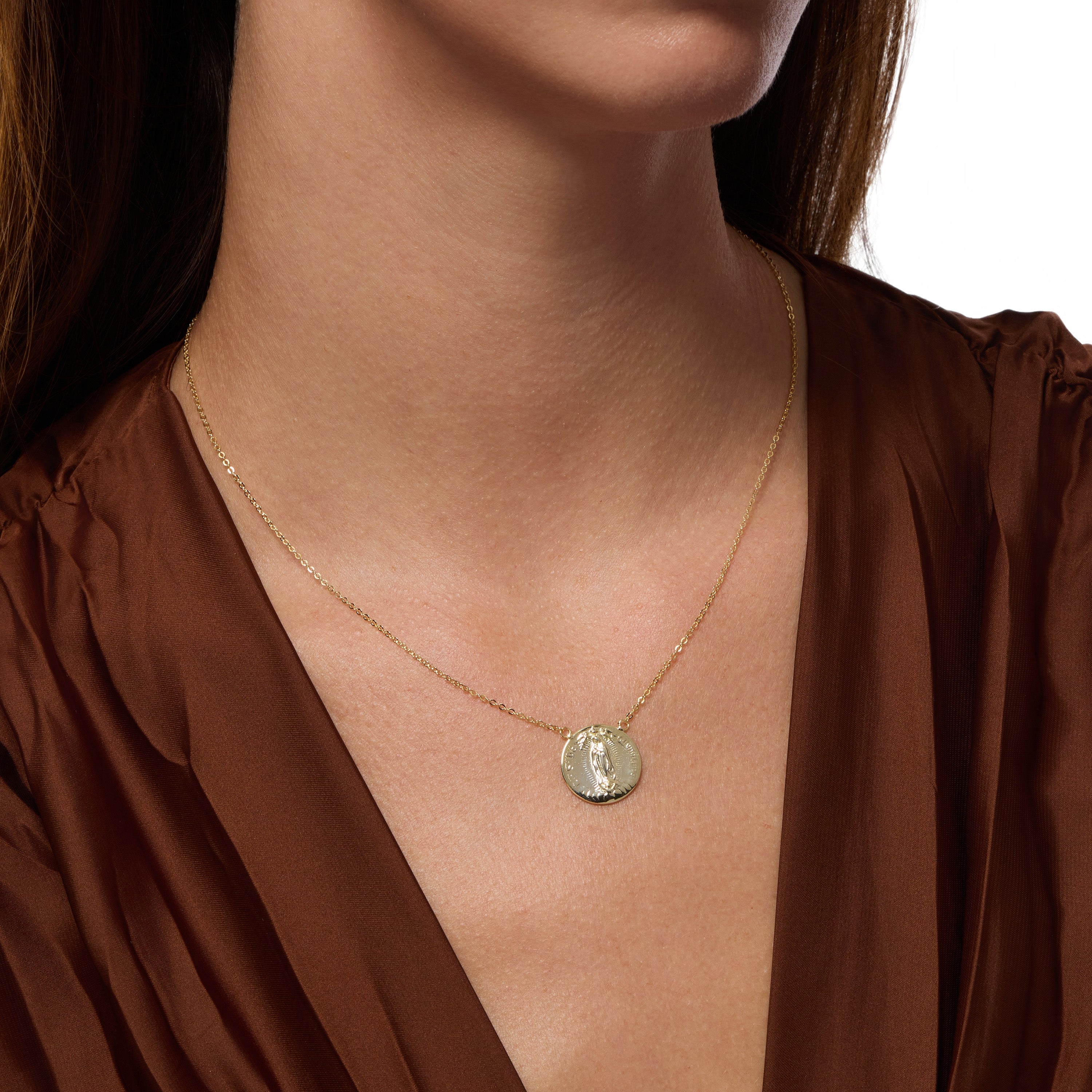Embossed Faith Medallion Necklace
