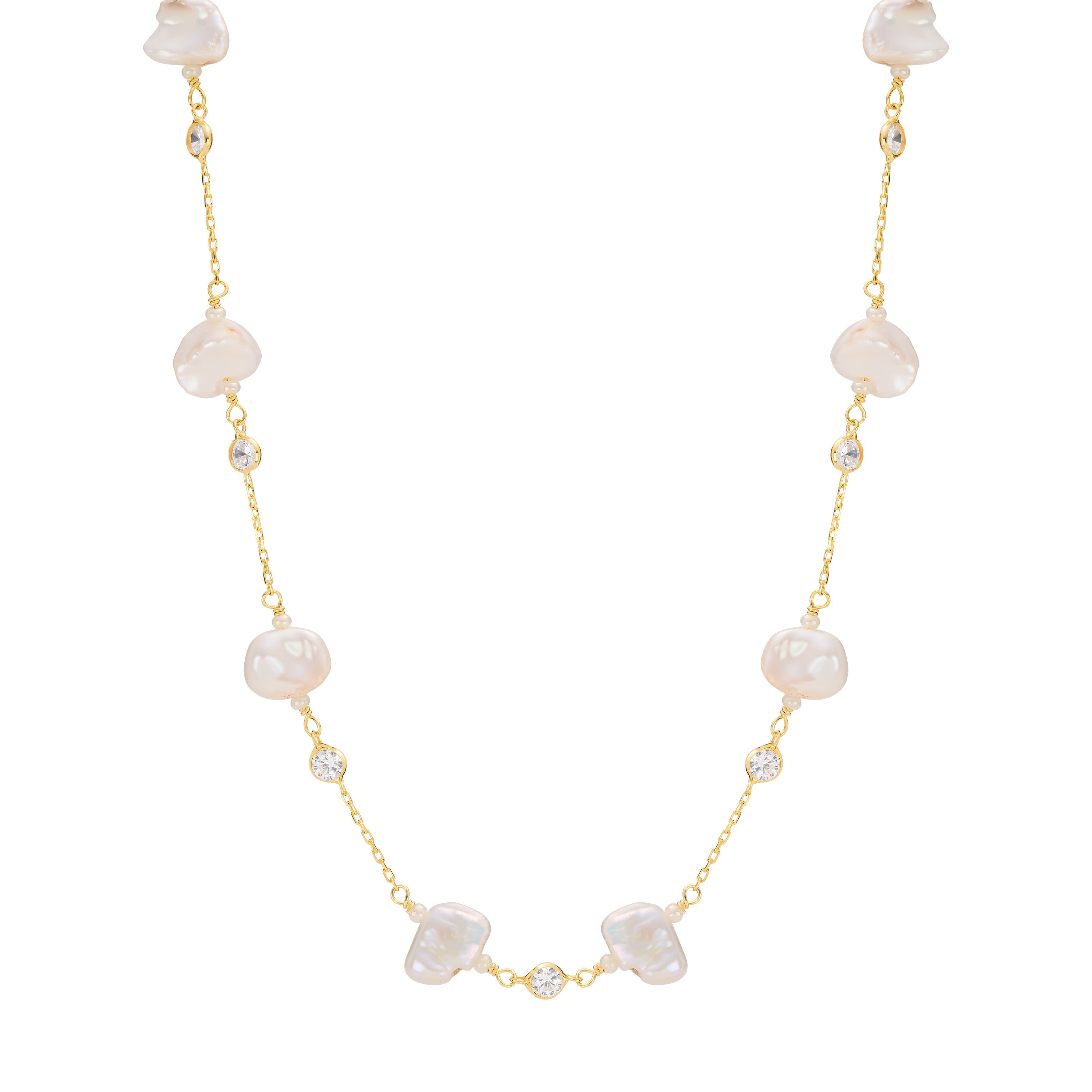 Celeste Pearl Station Necklace