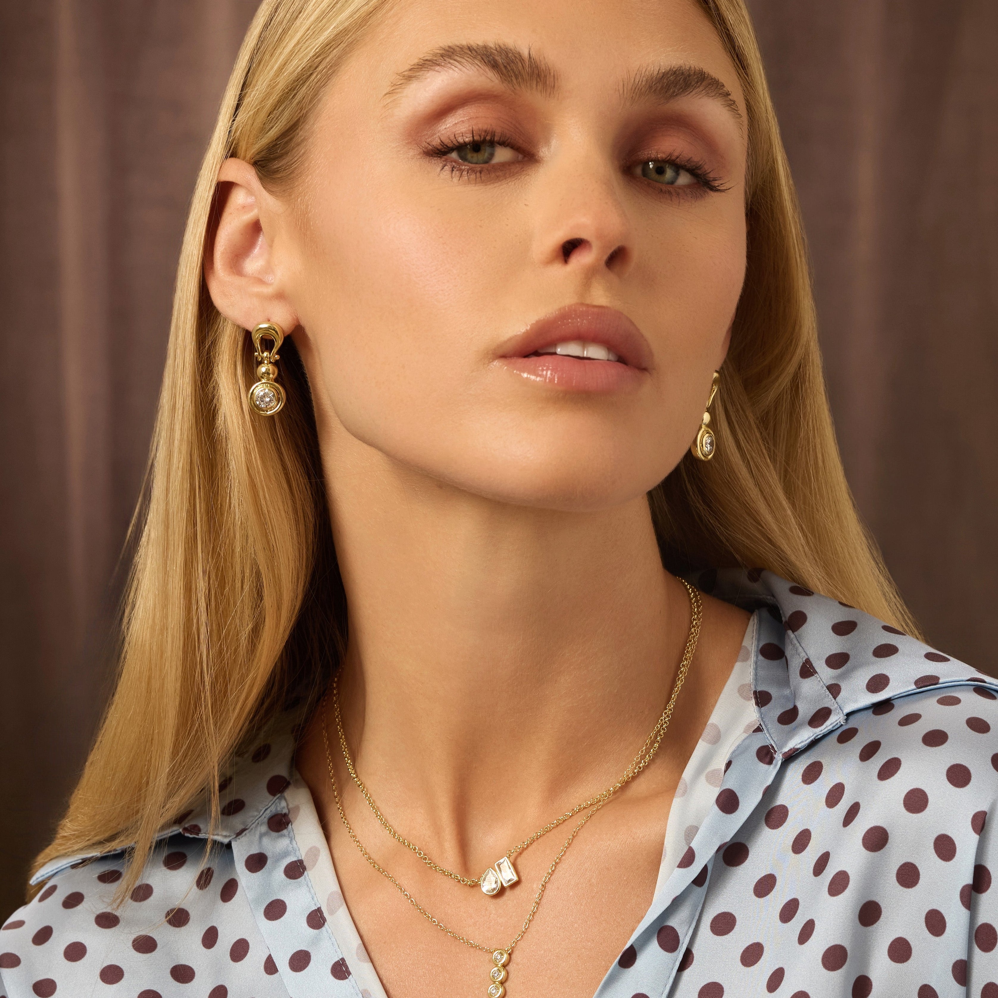 The Bezel Horsebit Drop Earrings
