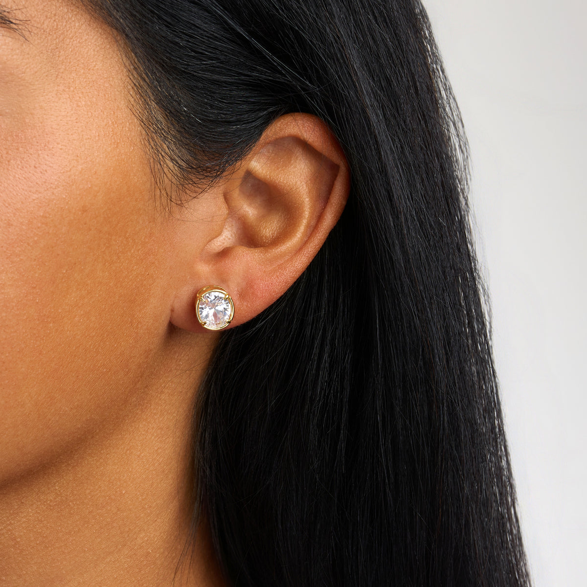 Alessia Oval Bezel Stud Earrings