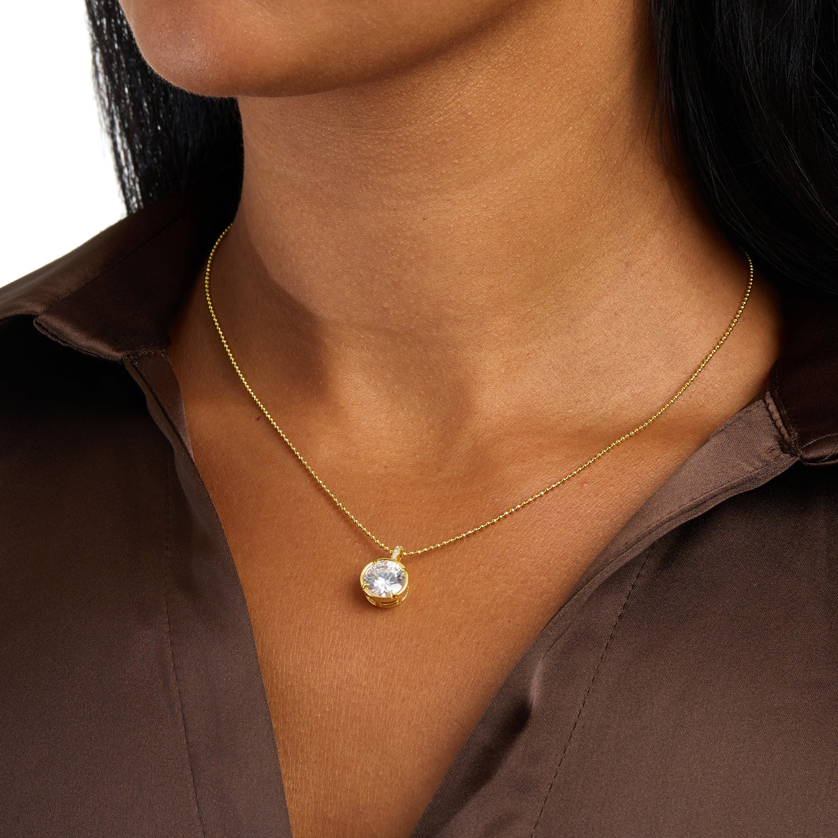 Alessia Round Bezel Necklace