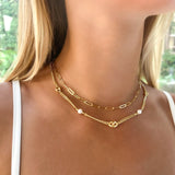 Nelia Pearl Link Necklace