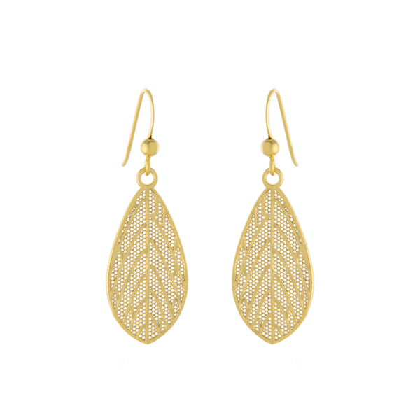 Filigree Leaf Drop Earring