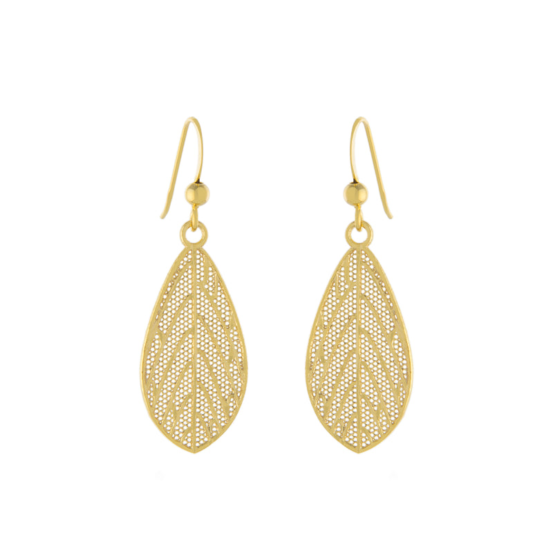 Filigree Leaf Drop Earring