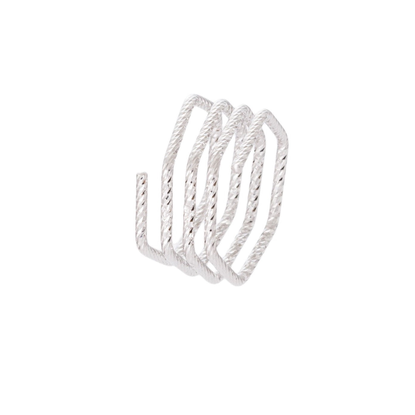 Textural Geometric Stacked Ring