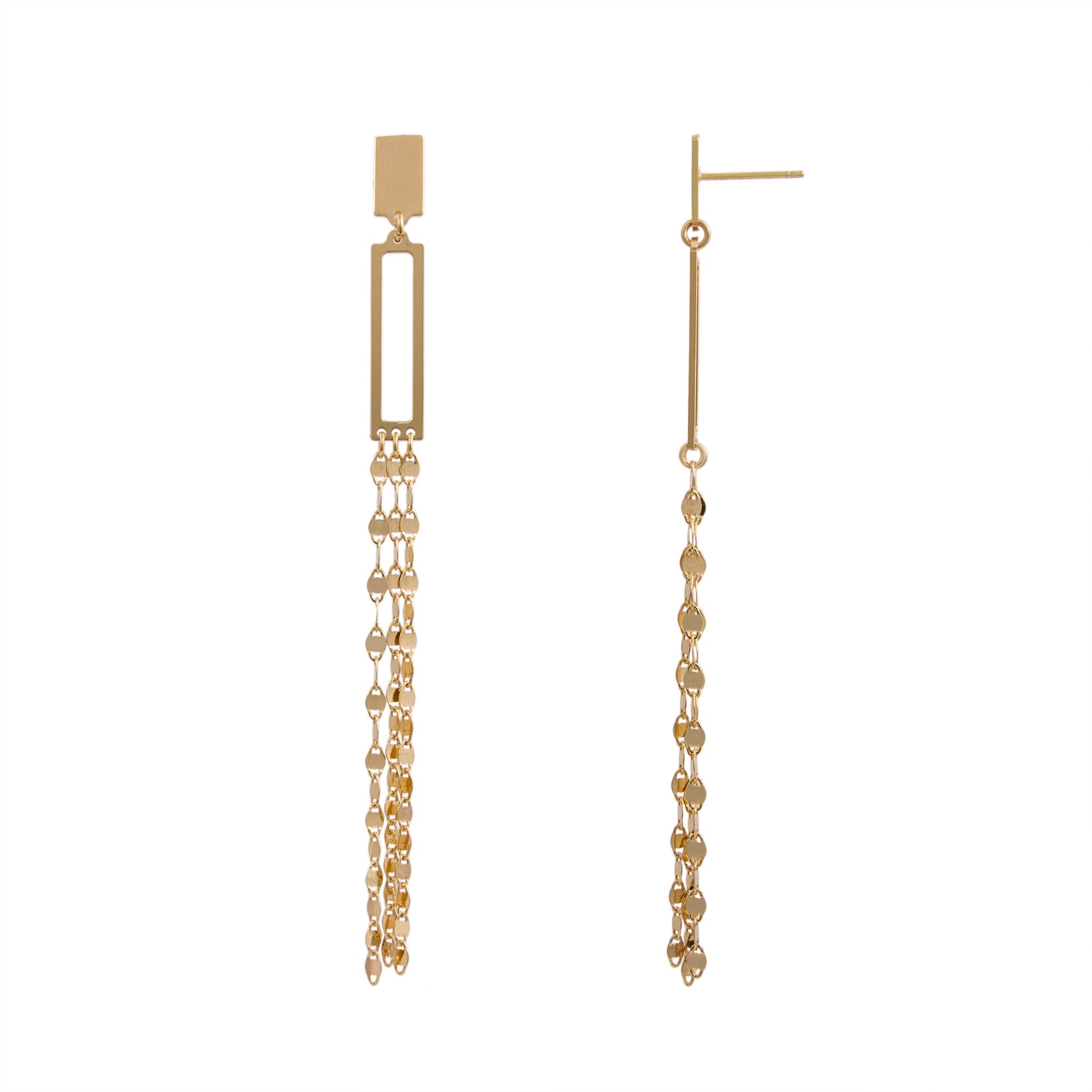 Geometric Mirror Link Drop Earring