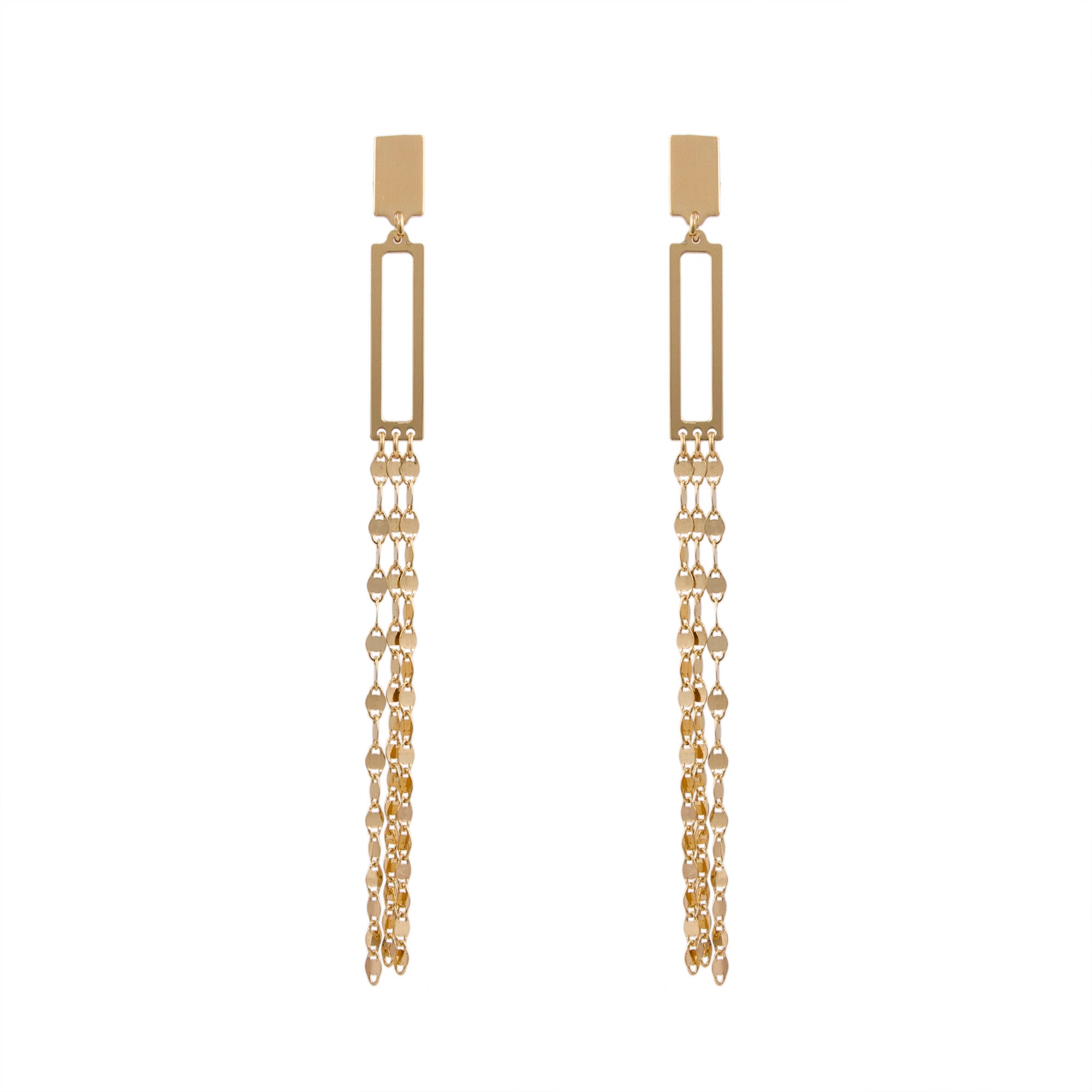 Geometric Mirror Link Drop Earring