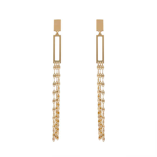 Geometric Mirror Link Drop Earring