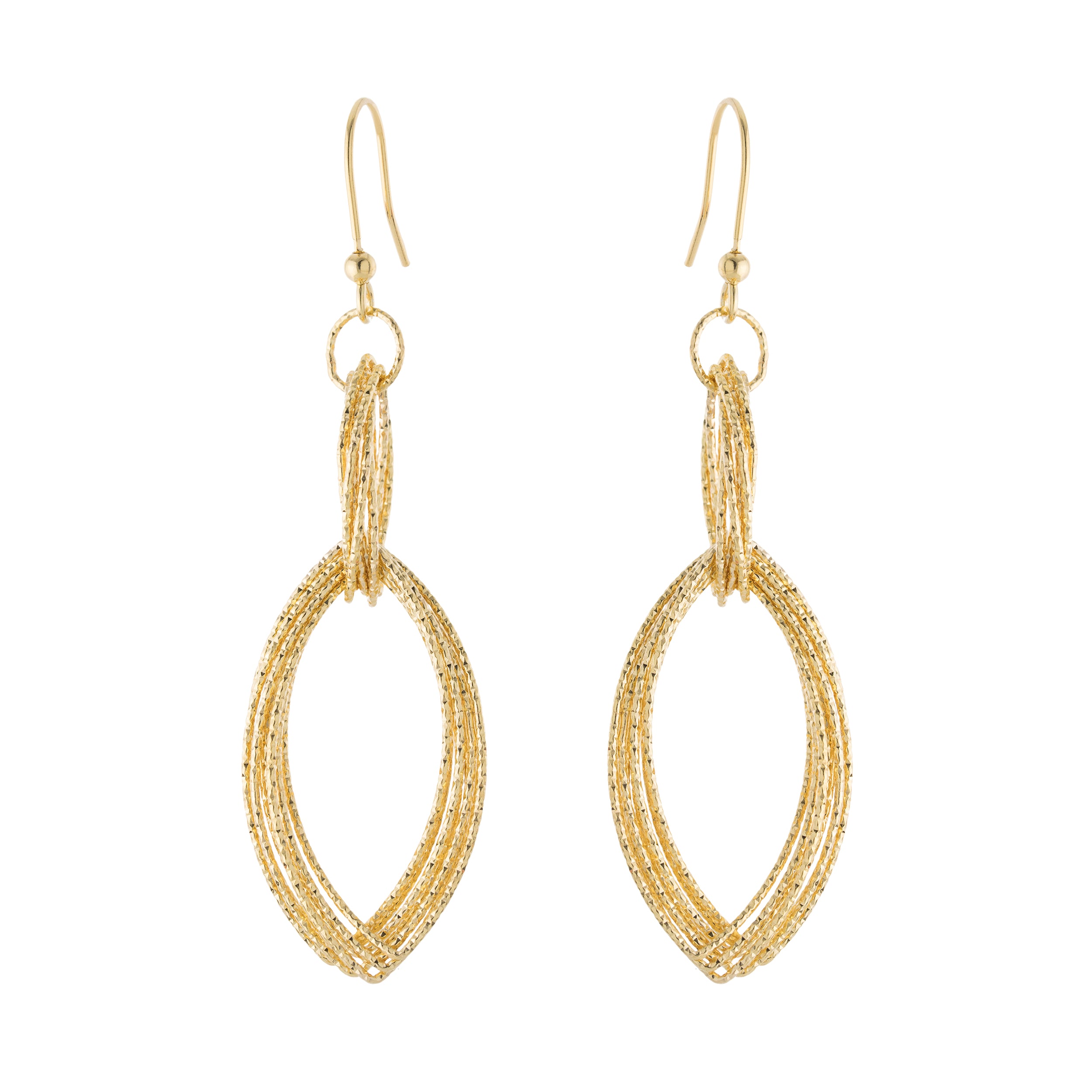 Diamond Cut Twist Cascade Earring