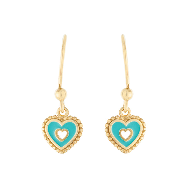 Heart Enamel Drop Earring
