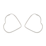 Textured Heart Hoops
