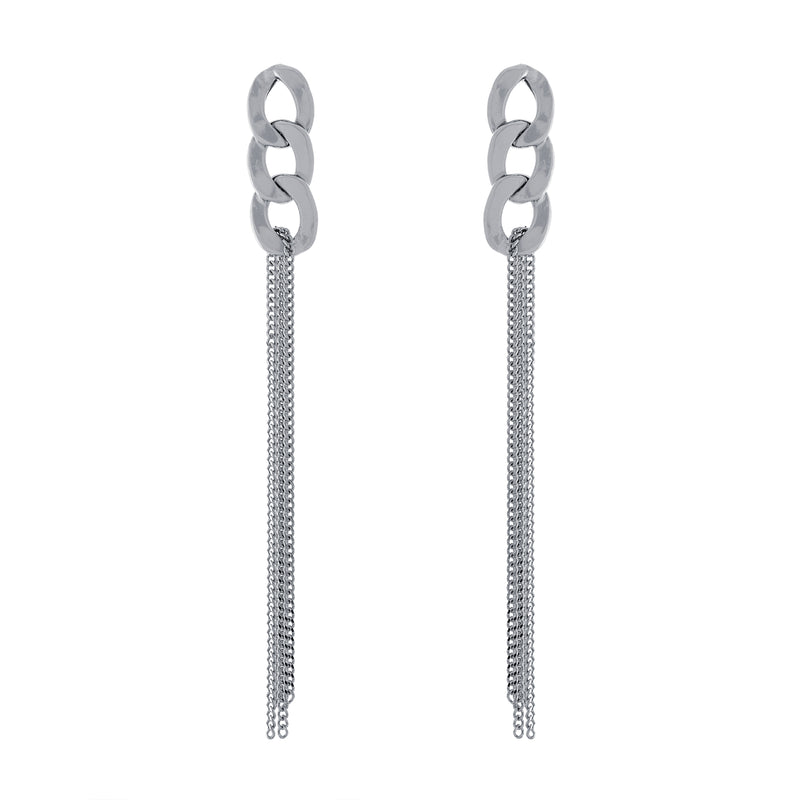 Dual Chain Link Drop Earring
