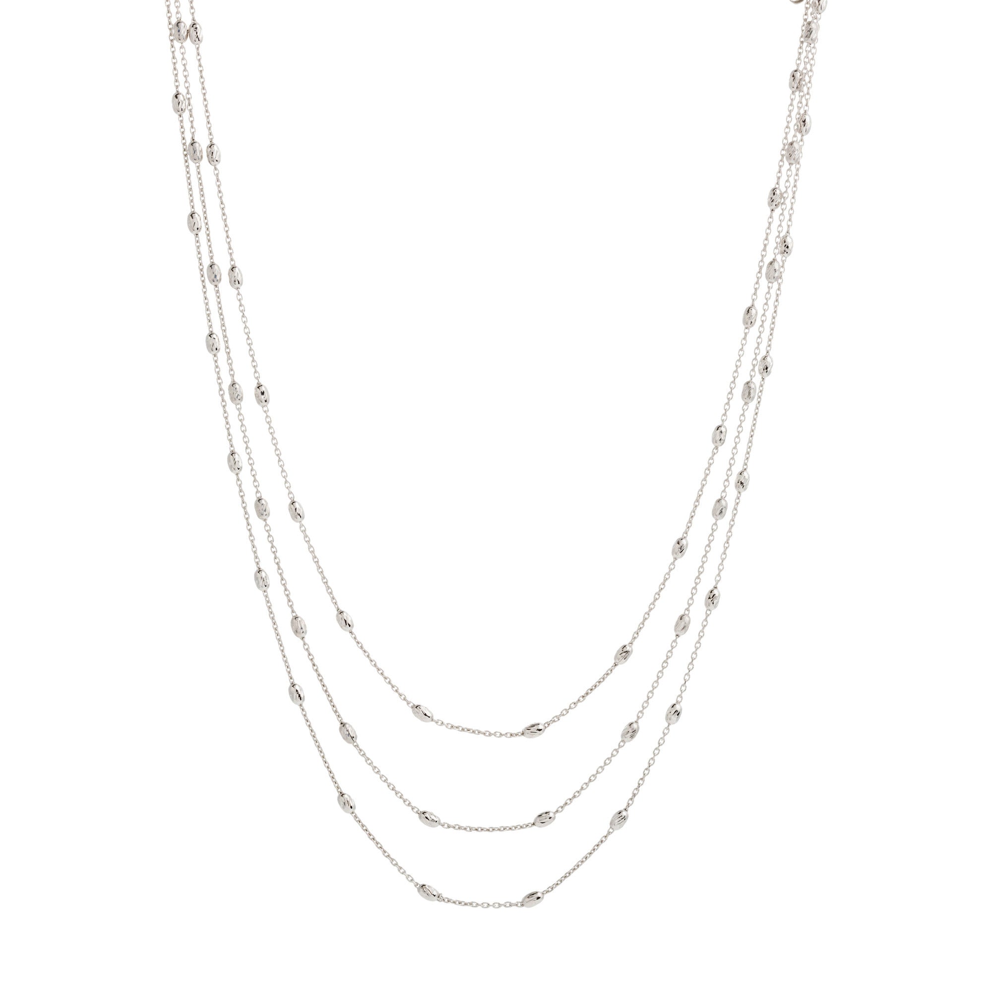 Layered Diamond Cut Bead Necklace