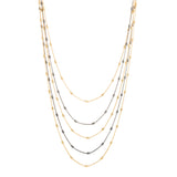 Mixed Metal Layered Bead Necklace