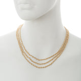 Two Tone Triple Strand Beaded Mesh Necklace