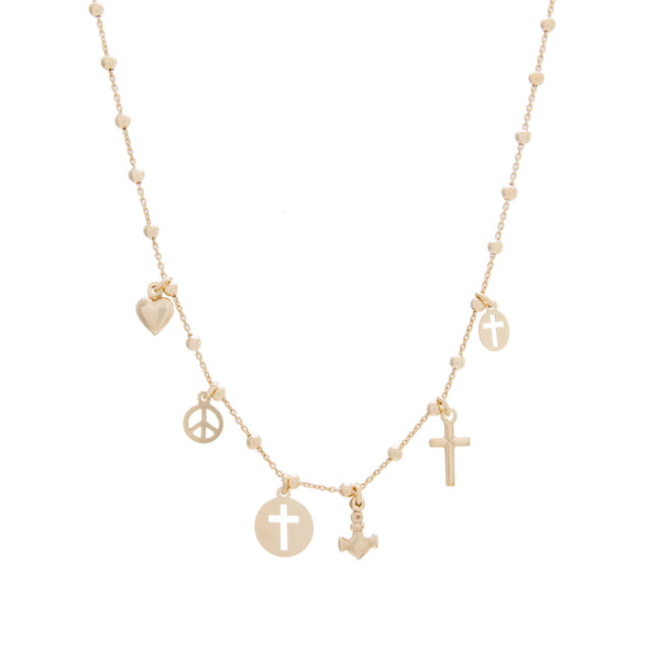 Love + Peace Charm Choker
