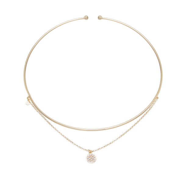 Pave Disc Drop Choker