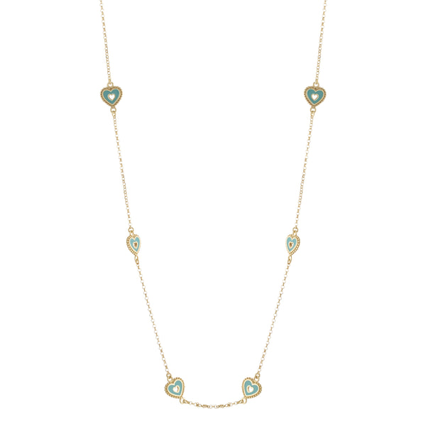 Heart Enamel Satellite Necklace