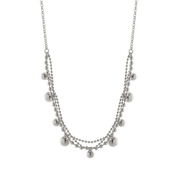 Layered Bead Charm Necklace