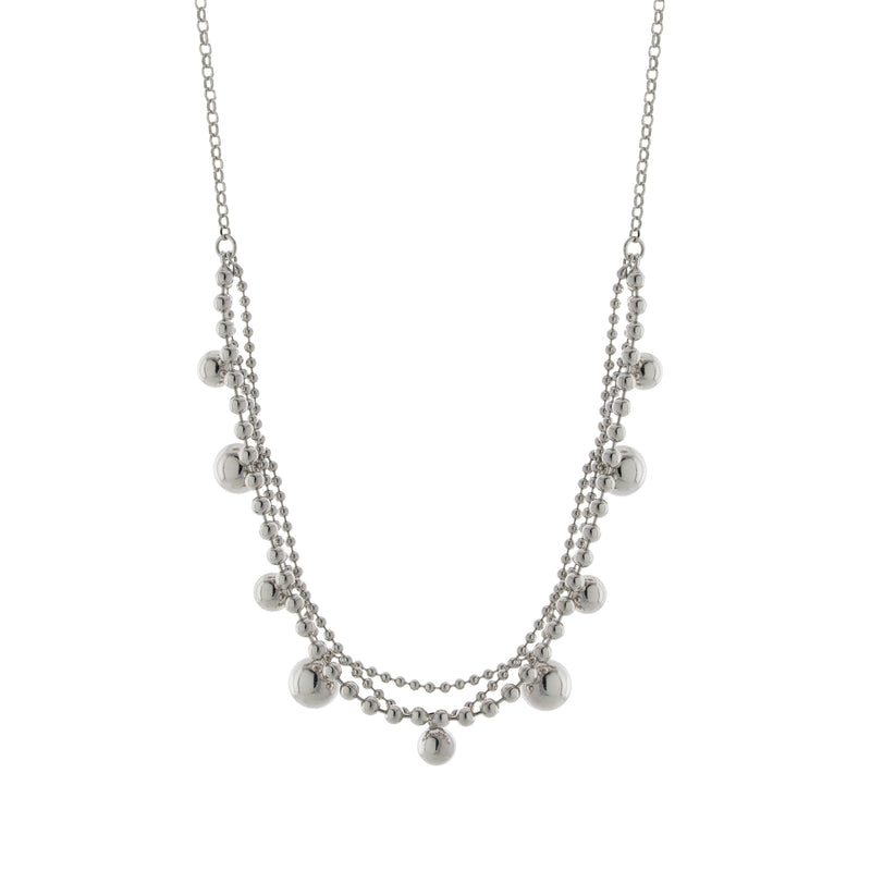 Layered Bead Charm Necklace