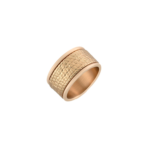 Rose Gold Shiny Textured Ring