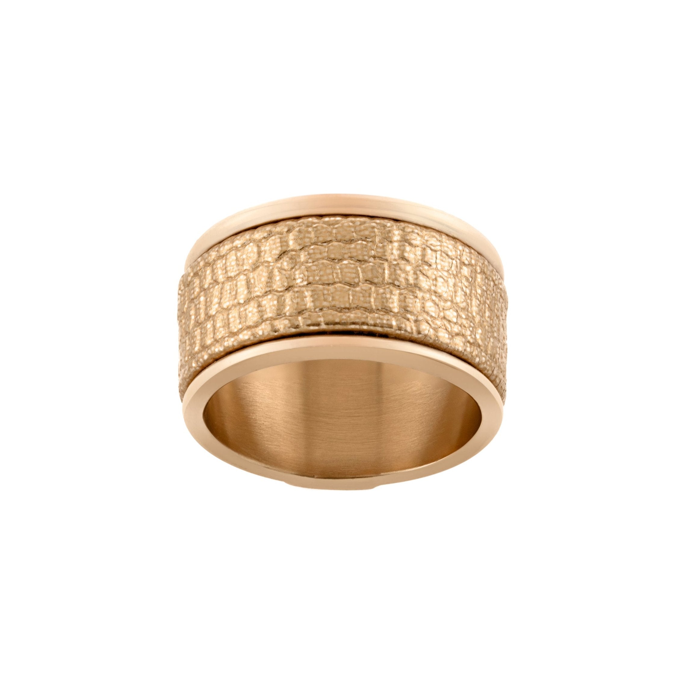 Rose Gold Shiny Textured Ring