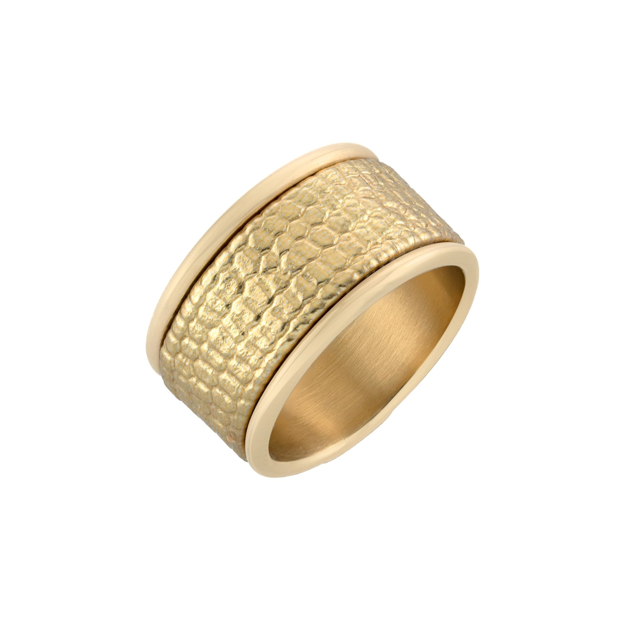 Gold Shiny Textured Ring