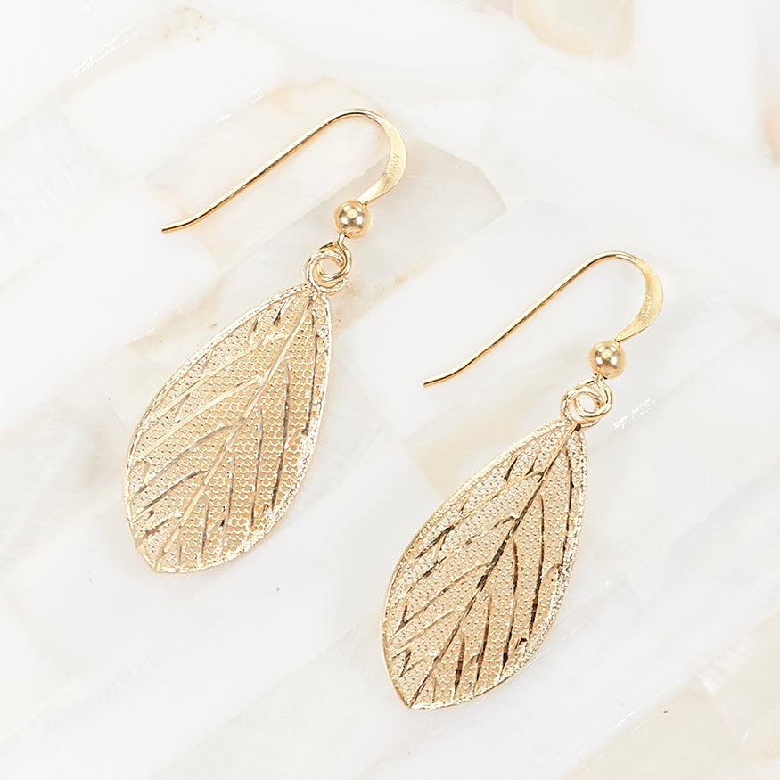 Filigree Leaf Drop Earrings