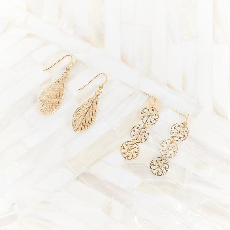 Filigree Leaf Drop Earring