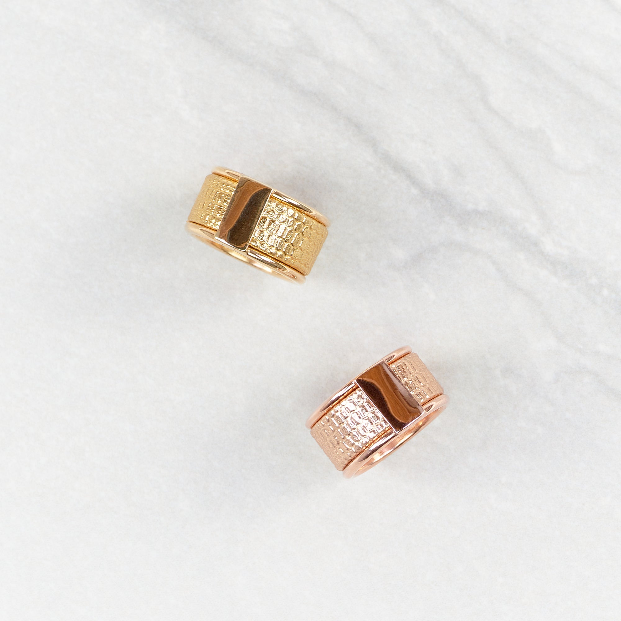 Rose Gold Shiny Textured Ring